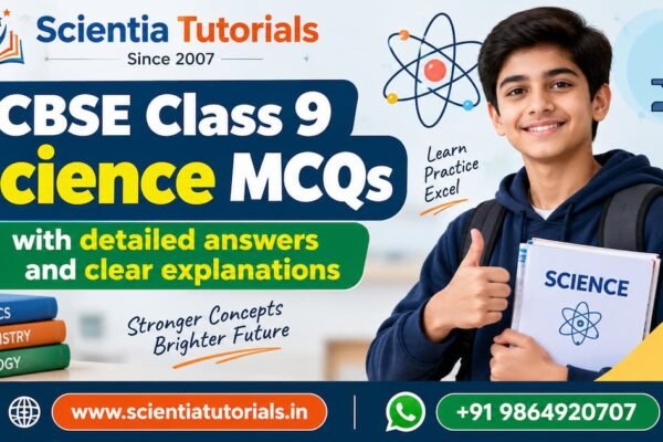 CBSE Class 9 Science MCQs with detailed answers and clear explanations by Scientia Tutorials