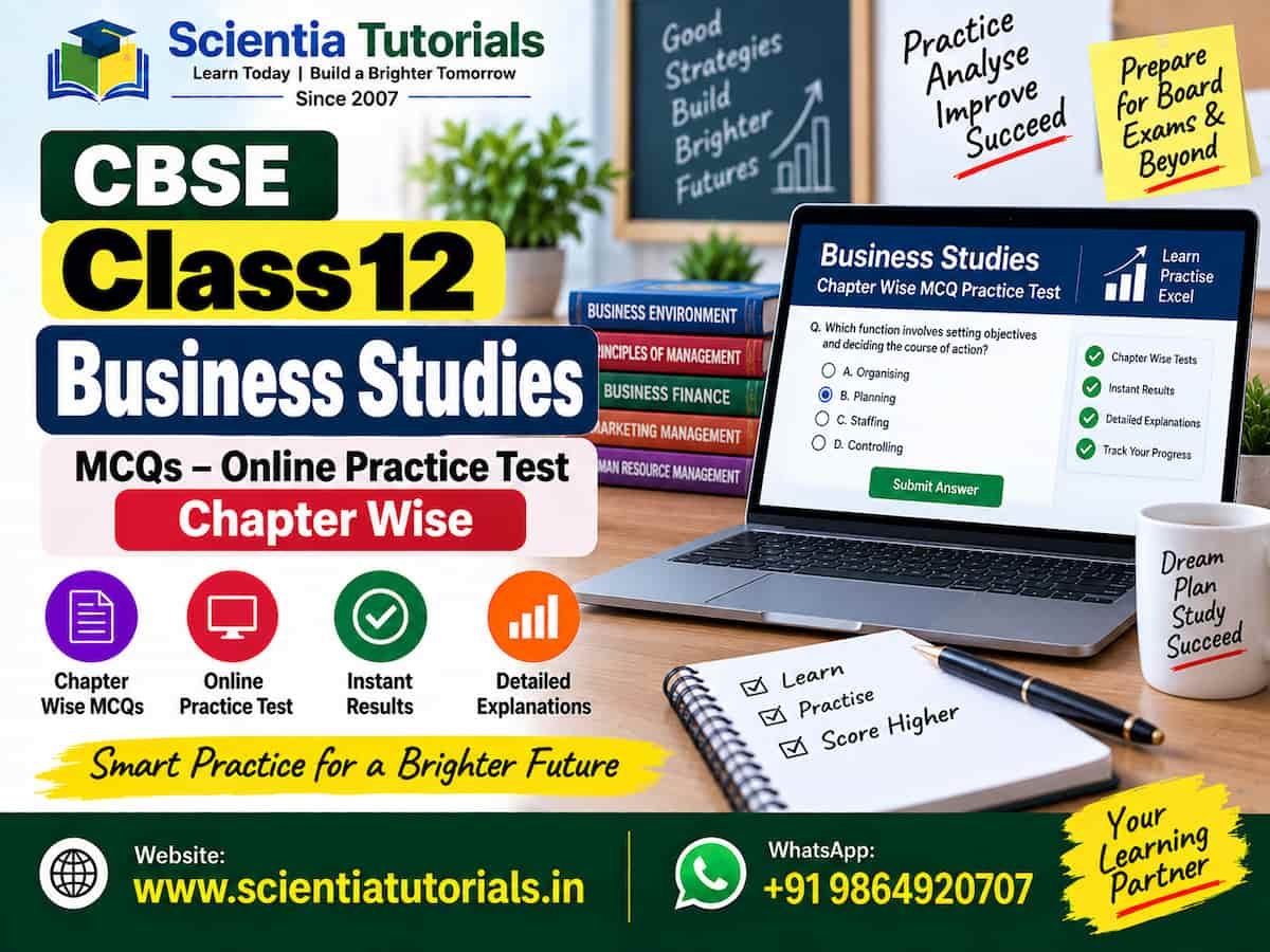 CBSE Class 12 Business Studies MCQs – Online Practice Test Chapter Wise