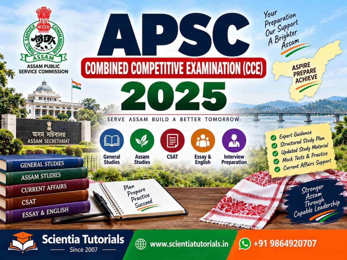 APSC Combined Competitive Examination CCE 2025 preparation for Assam competitive exams