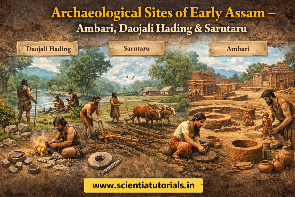 Archaeological Sites of Early Assam Ambari, Daojali Hading & Sarutaru
