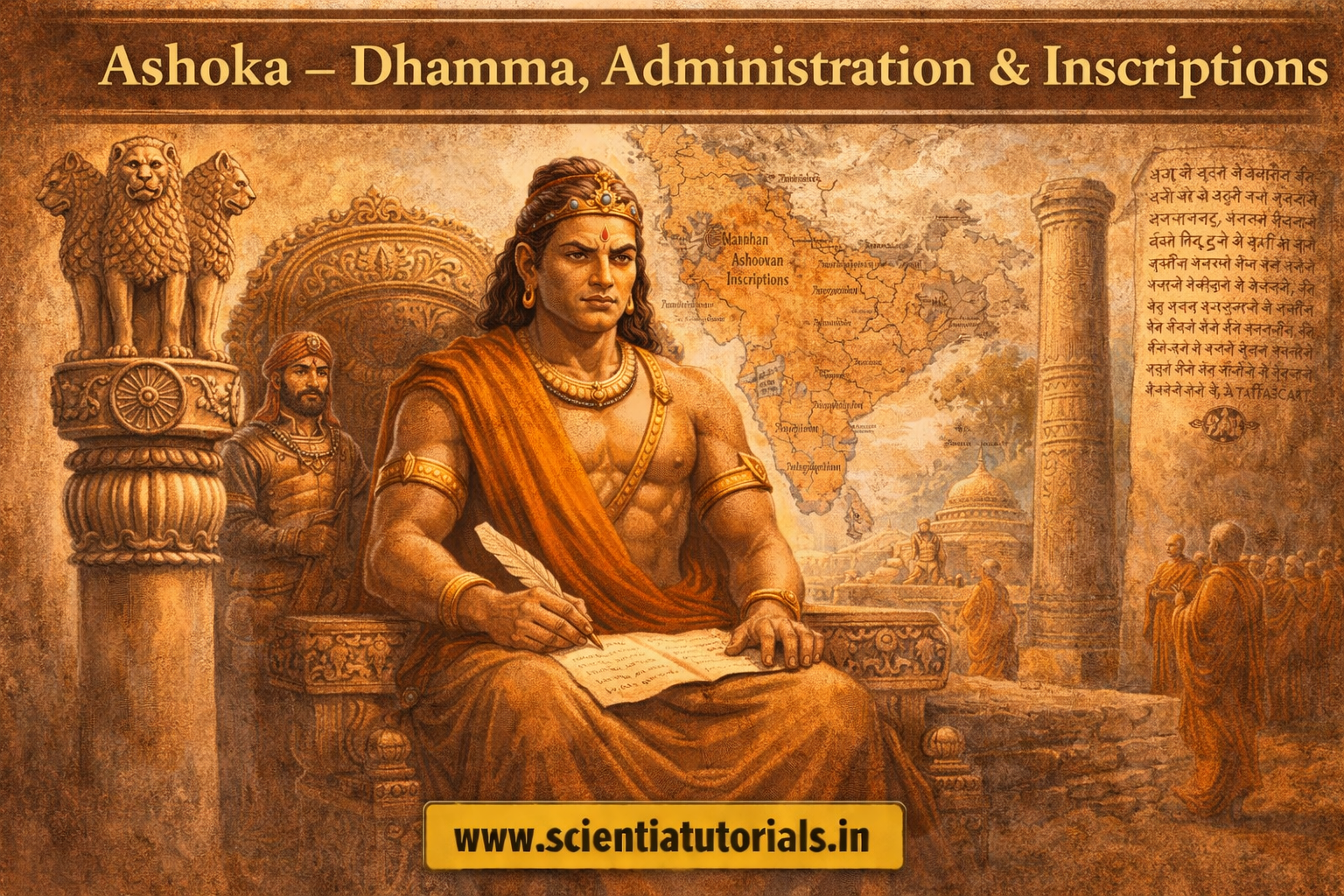 Ashoka Dhamma, Administration & Inscriptions History of India 