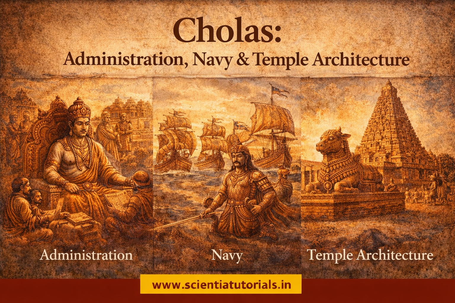 Cholas Administration, Navy & Temple Architecture