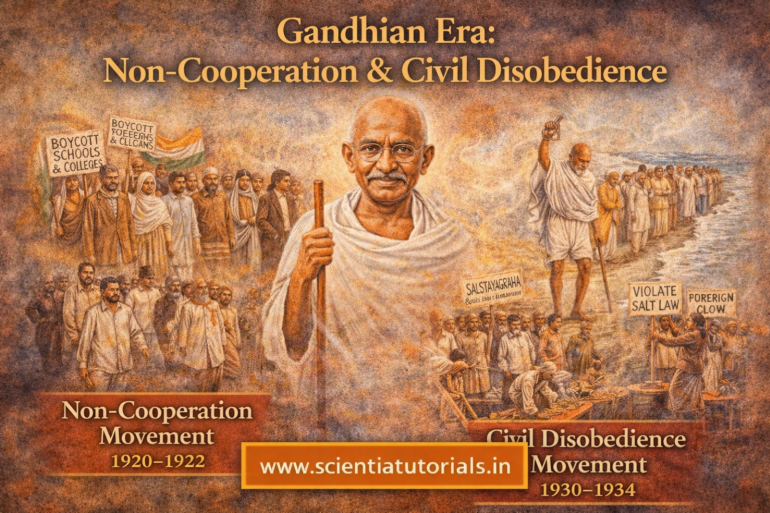 Gandhian Era Non-Cooperation and Civil Disobedience