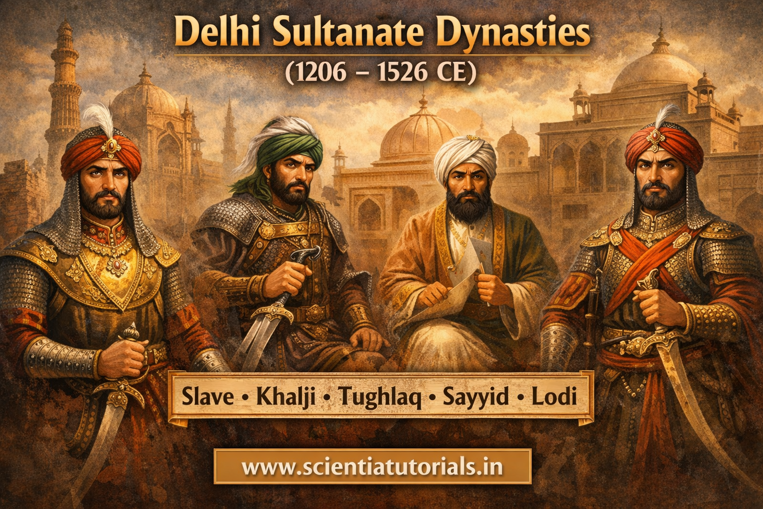 Slave, Khalji, Tughlaq, Sayyid & Lodi Dynasties