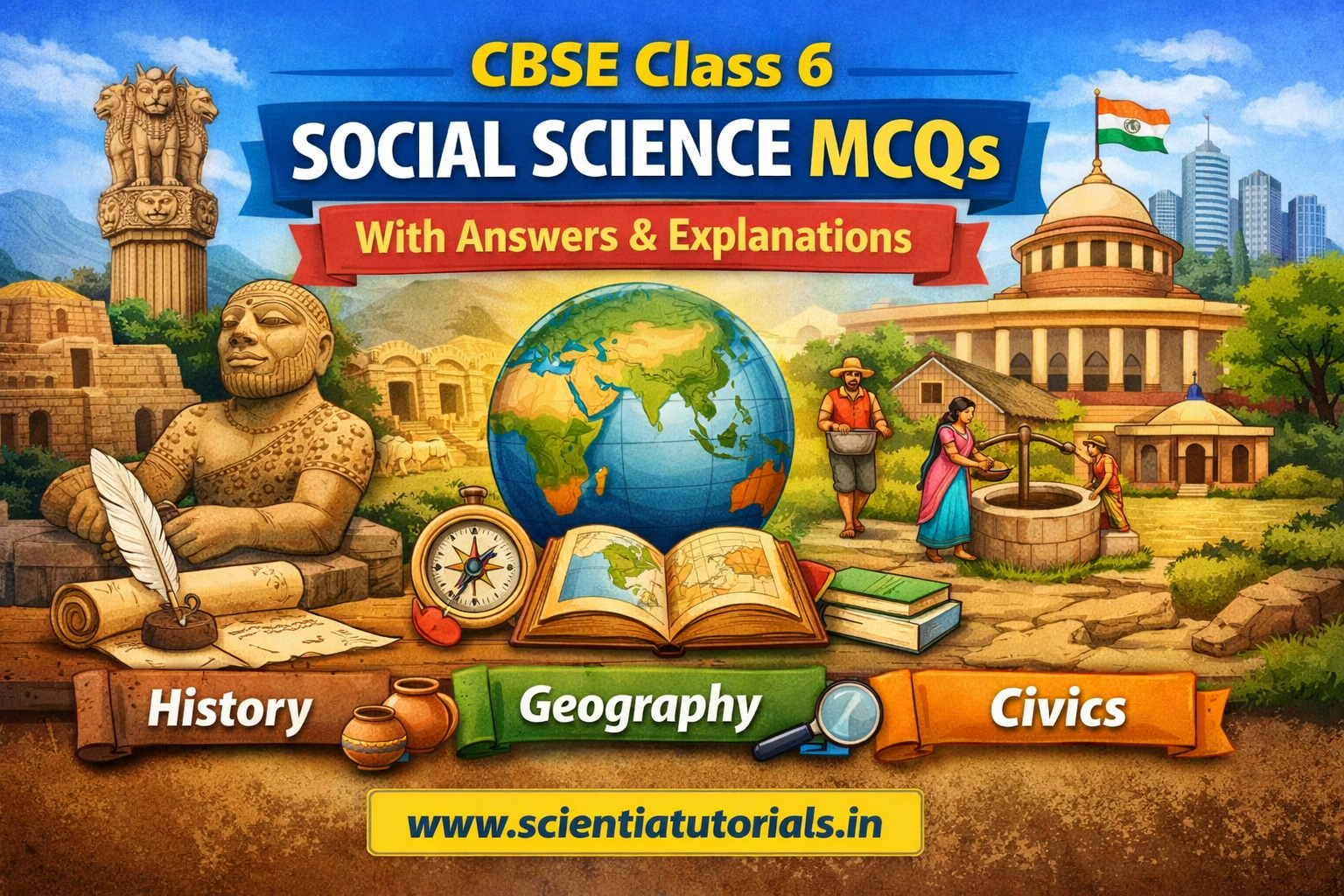 CBSE Class 6 Social Science MCQs with Answers & Explanations