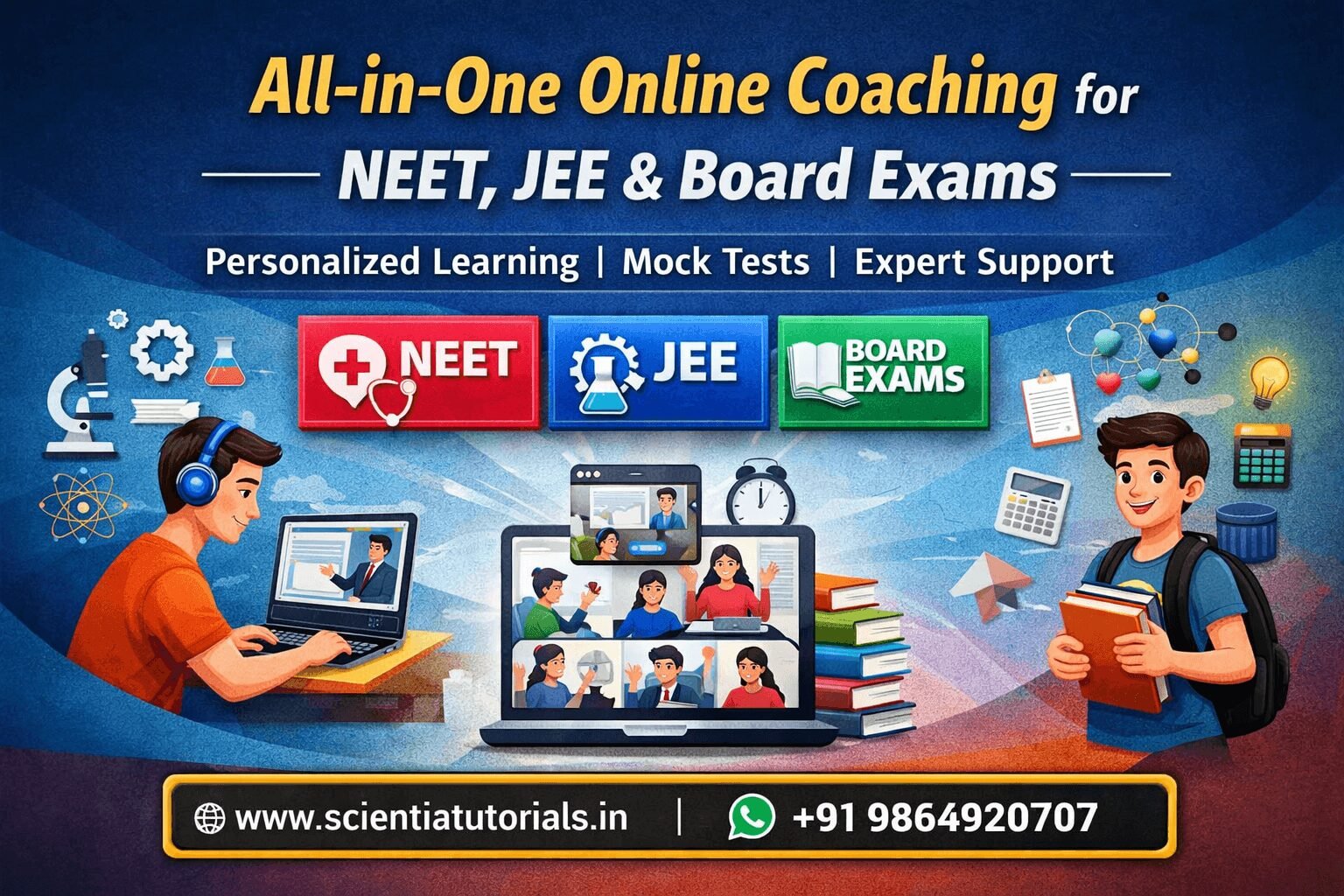 All in one online coaching for NEET JEE and board exams in India with personalized learning mock tests and expert academic support