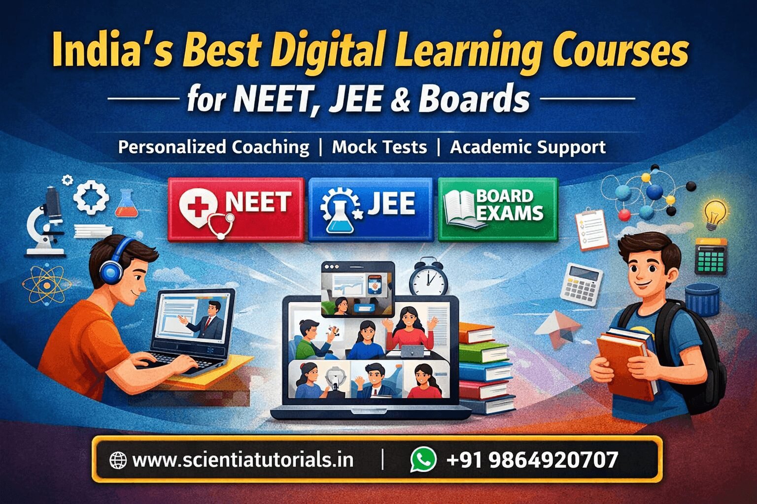 India’s best digital learning courses for NEET, JEE and board exams with personalized online study, mock tests and expert guidance
