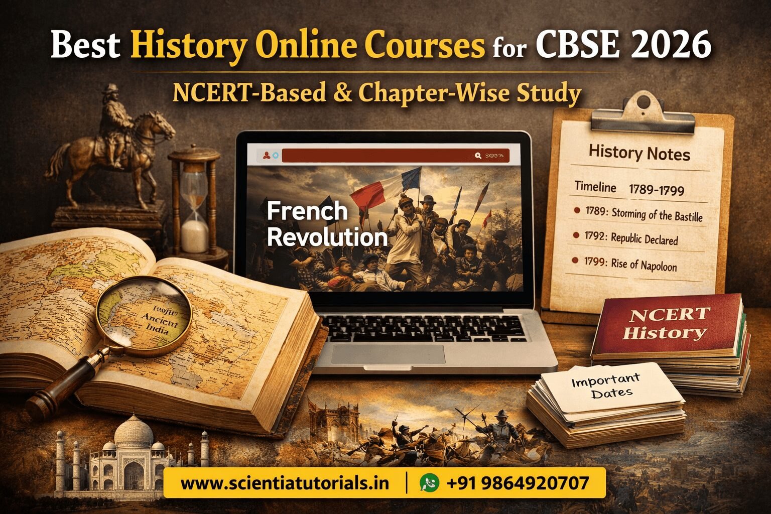 Best History online courses for CBSE 2026 with NCERT chapter-wise study, notes, timelines, and exam preparation for Class 6 to 12