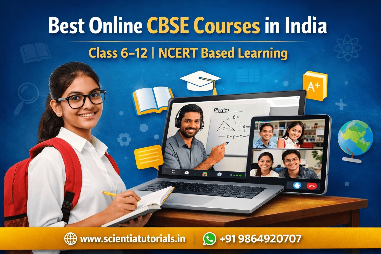Best online CBSE courses in India for Class 6 to 12 with NCERT based learning, expert tutors and digital study materials