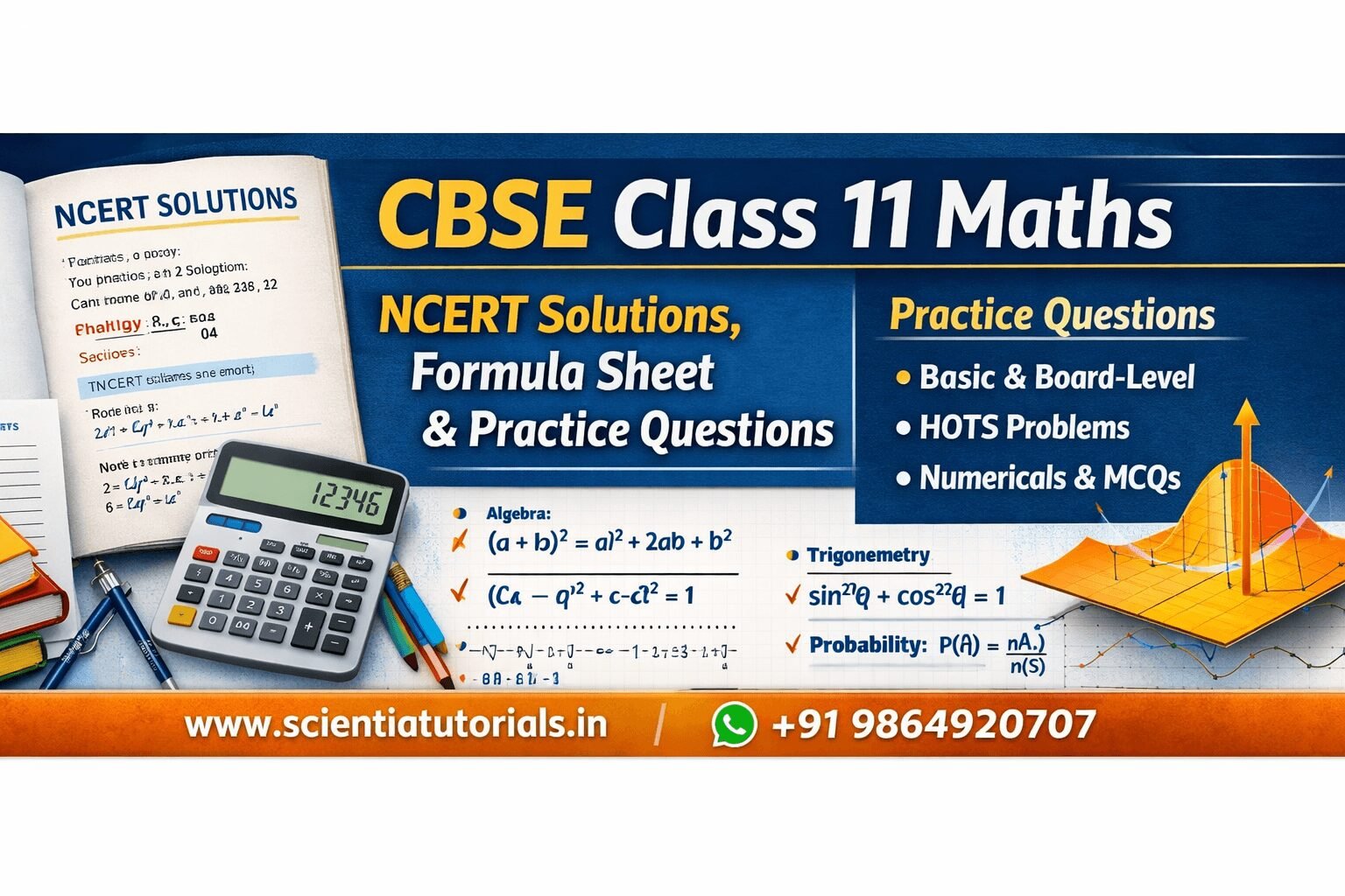CBSE Class 11 Maths NCERT solutions with formula sheet and practice questions for exam preparation