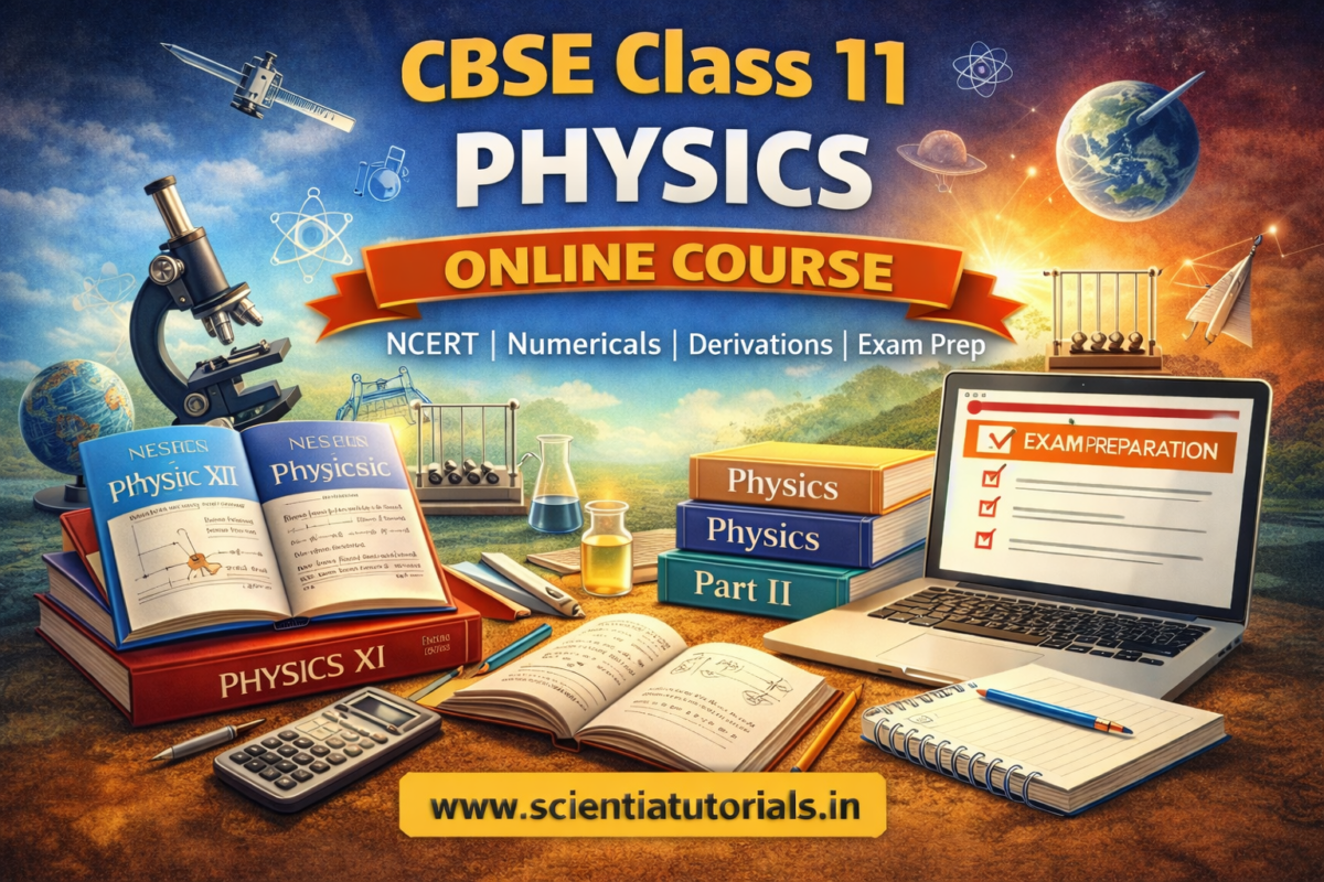 CBSE Class 11 Physics Online Course with NCERT syllabus numericals and derivations by Scientia Tutorials Guwahati Assam
