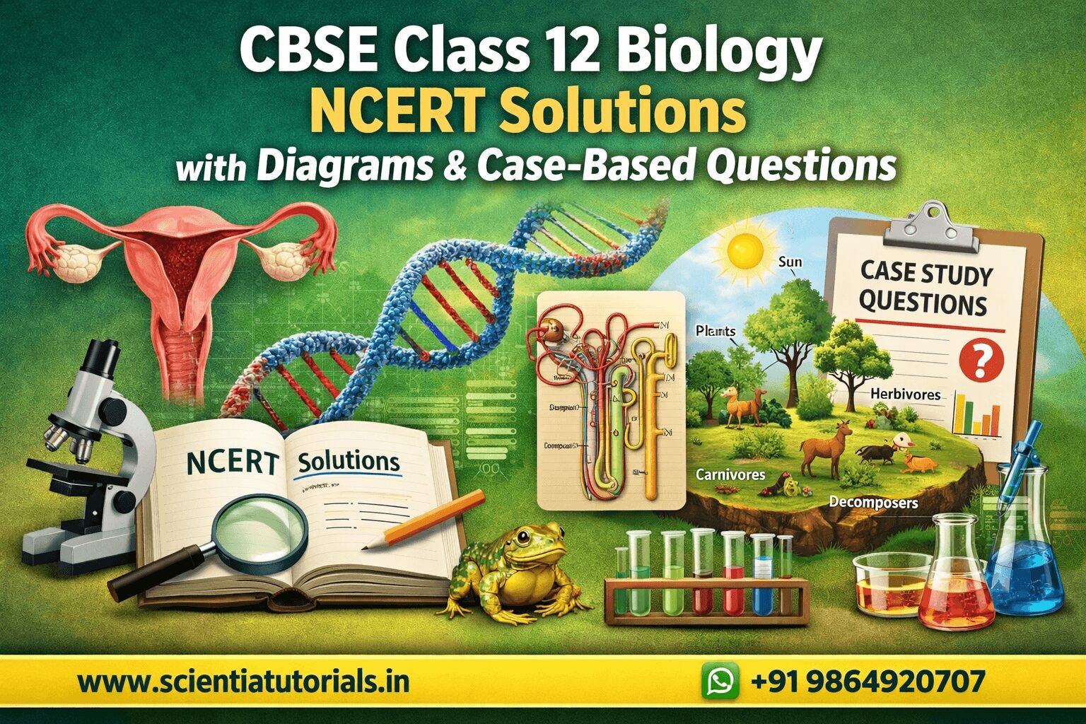 CBSE Class 12 Biology NCERT solutions with diagrams and case-based questions for board exam preparation