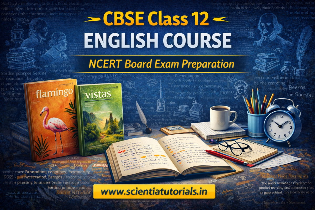 CBSE Class 12 English Course online for NCERT board exam preparation by Scientia Tutorials Guwahati Assam