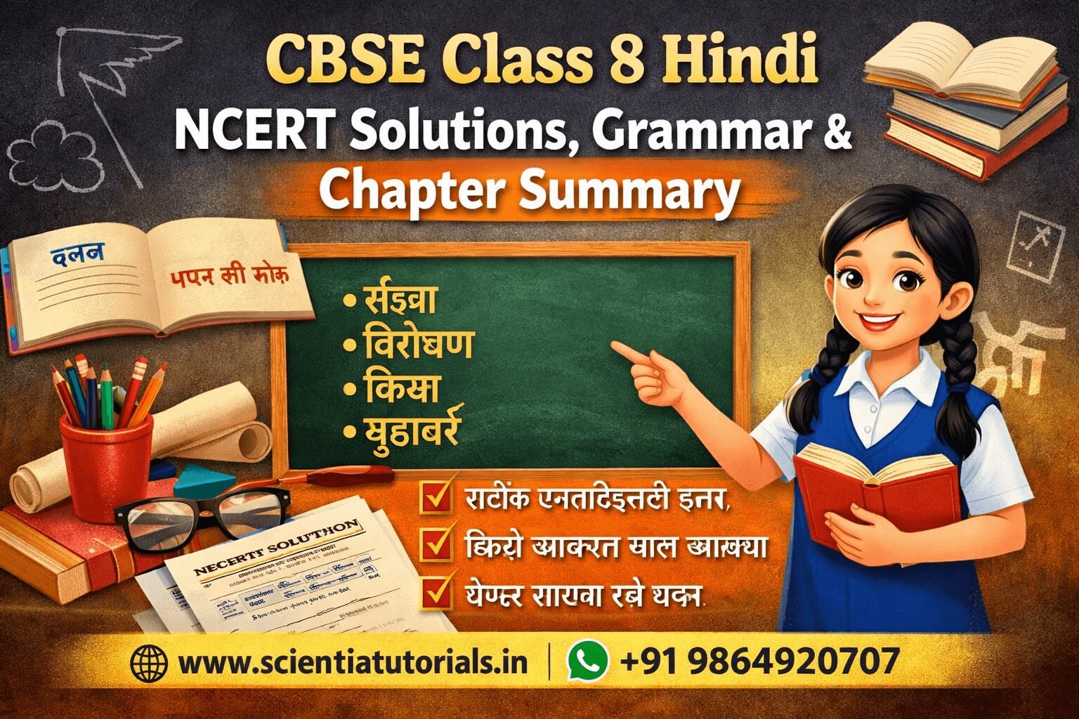 CBSE Class 8 Hindi NCERT solutions with grammar chapter summary and study materials for exam preparation