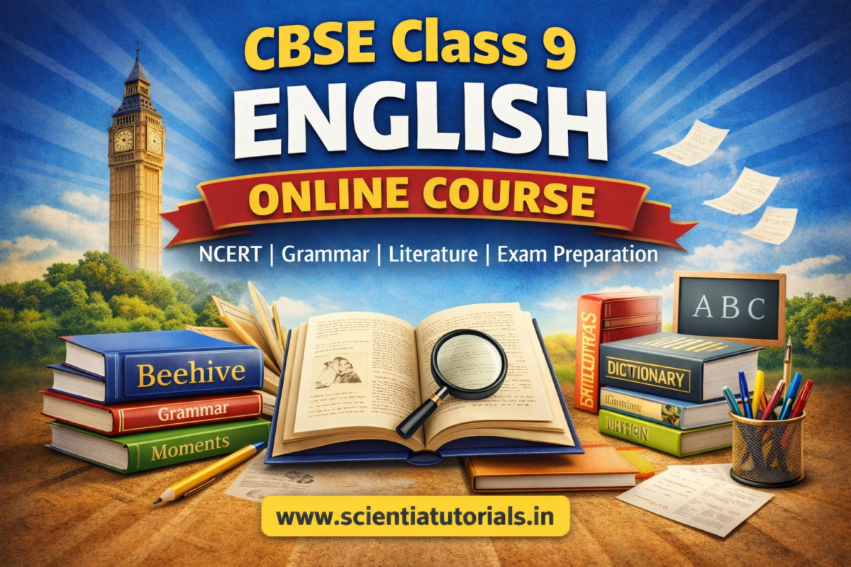 CBSE Class 9 English Online Course with NCERT Beehive and Moments preparation by Scientia Tutorials Guwahati