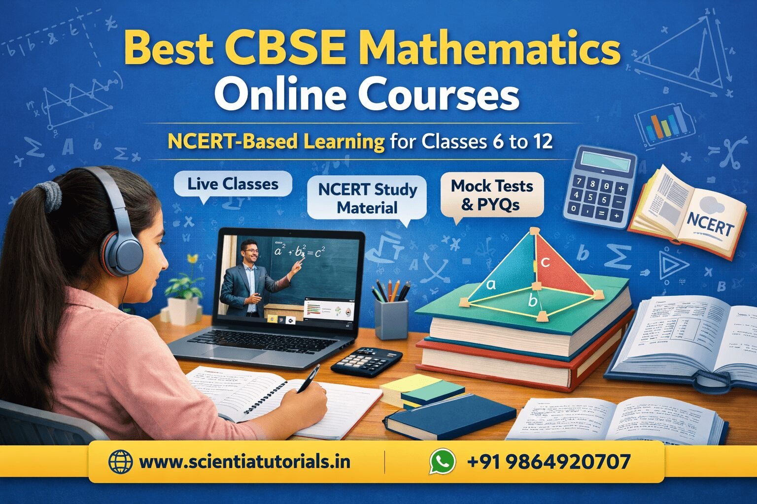 CBSE Mathematics online course with NCERT-based learning, live classes, study materials and mock tests for Class 6 to 12 students