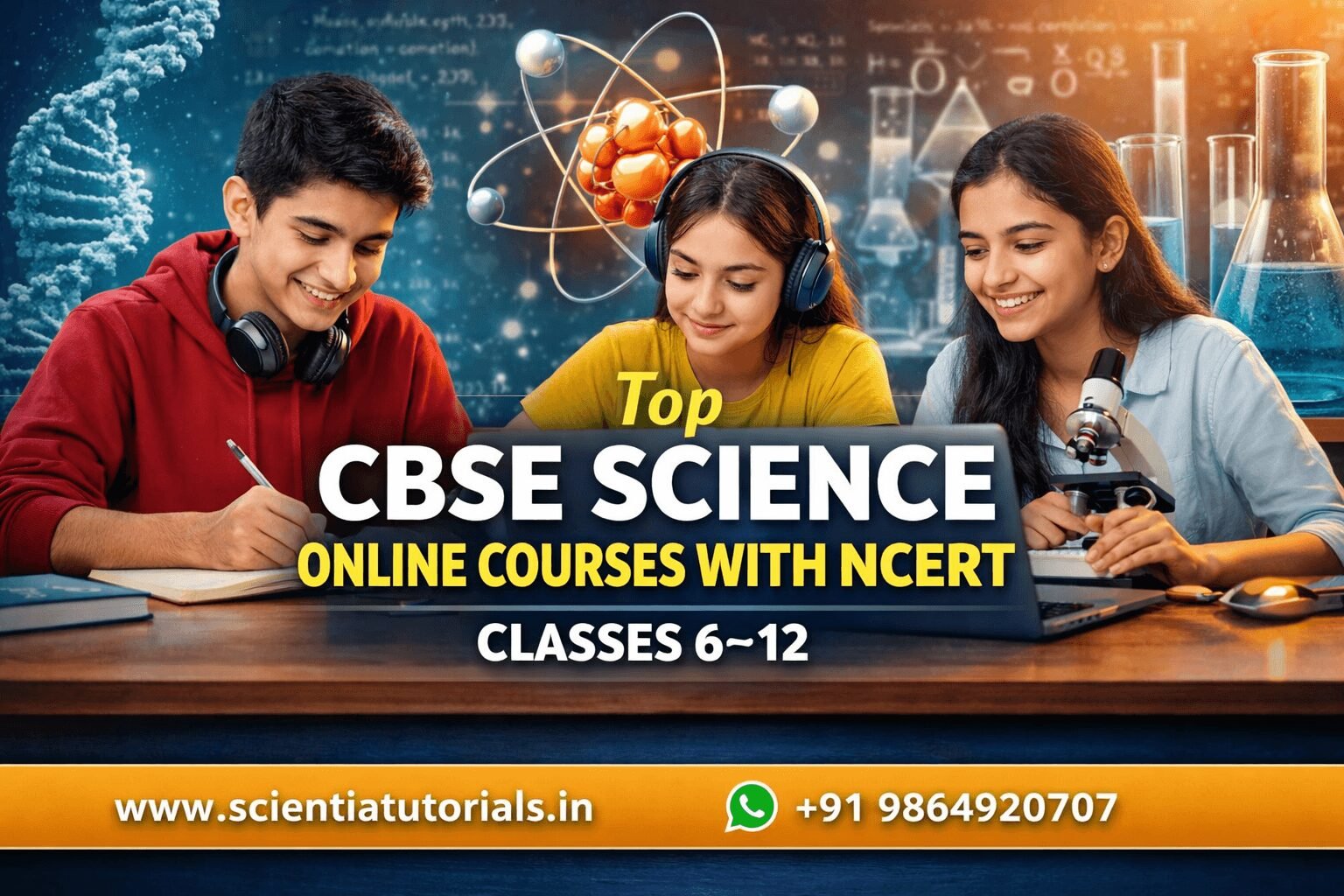 Students learning CBSE Science online with NCERT-based courses for Classes 6 to 12 by Scientia Tutorials