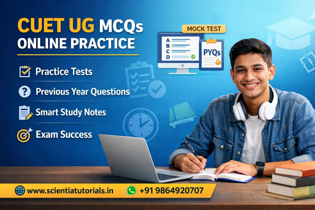 CUET UG MCQs online practice with mock tests, previous year questions and smart study notes for exam preparation