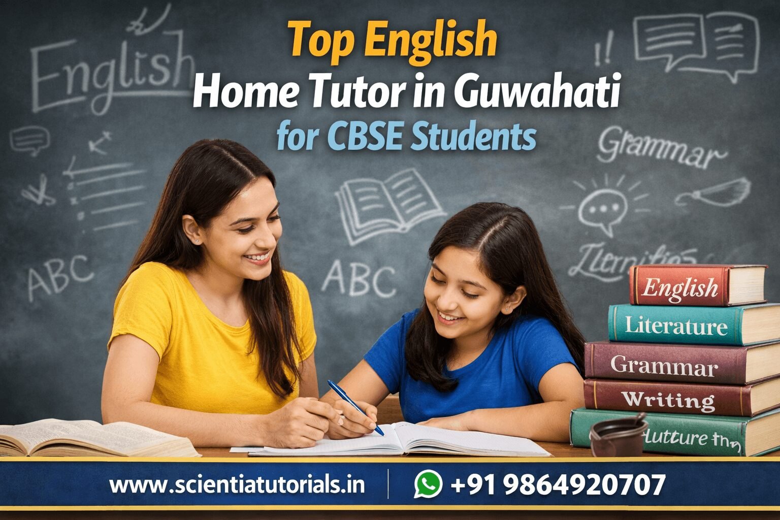 Top English home tutor in Guwahati providing personalized CBSE NCERT home tuition for school students from Class 1 to Class 12.