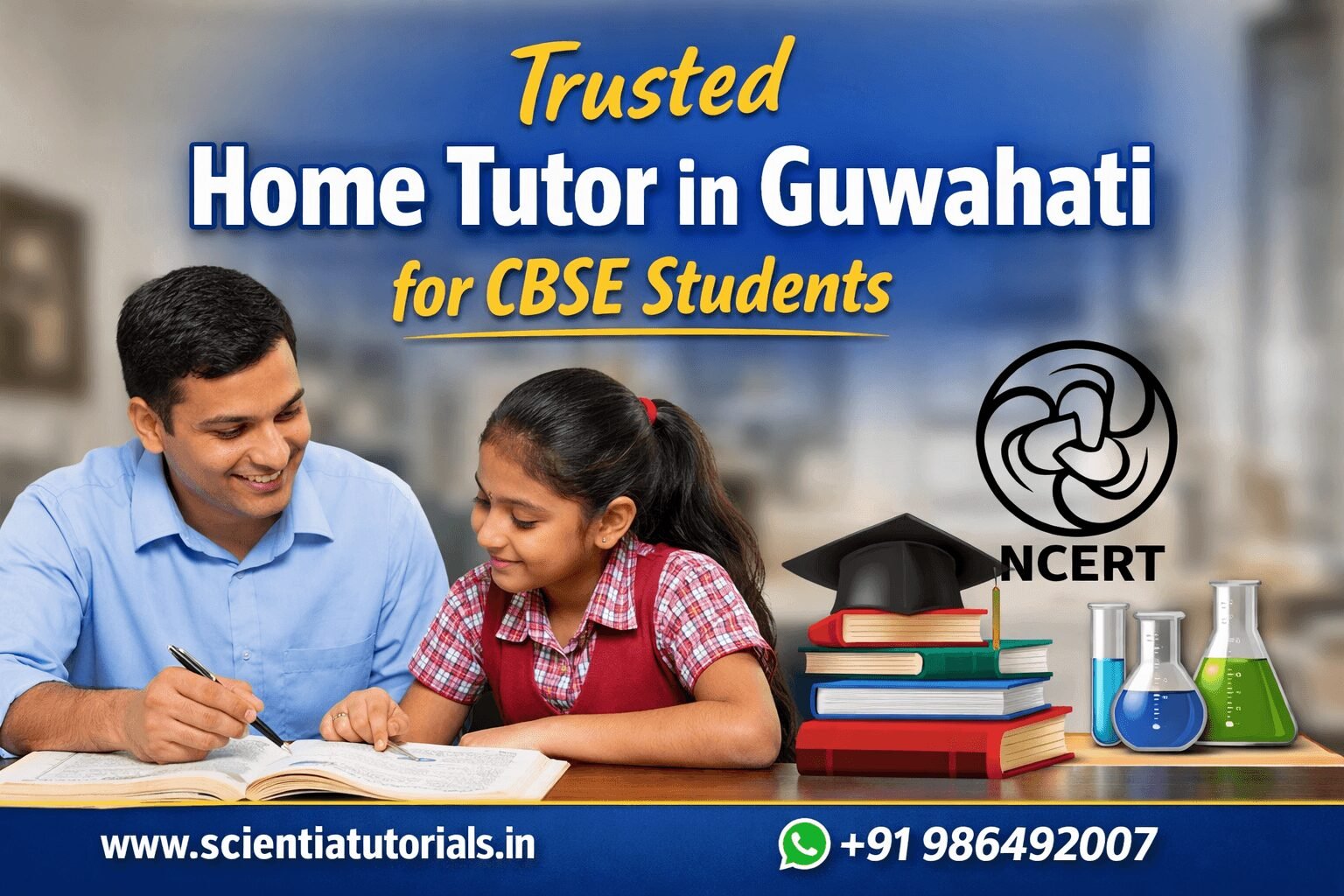 Home tutor in Guwahati providing CBSE home tuition for school students with personalized NCERT-based learning by Scientia Tutorials