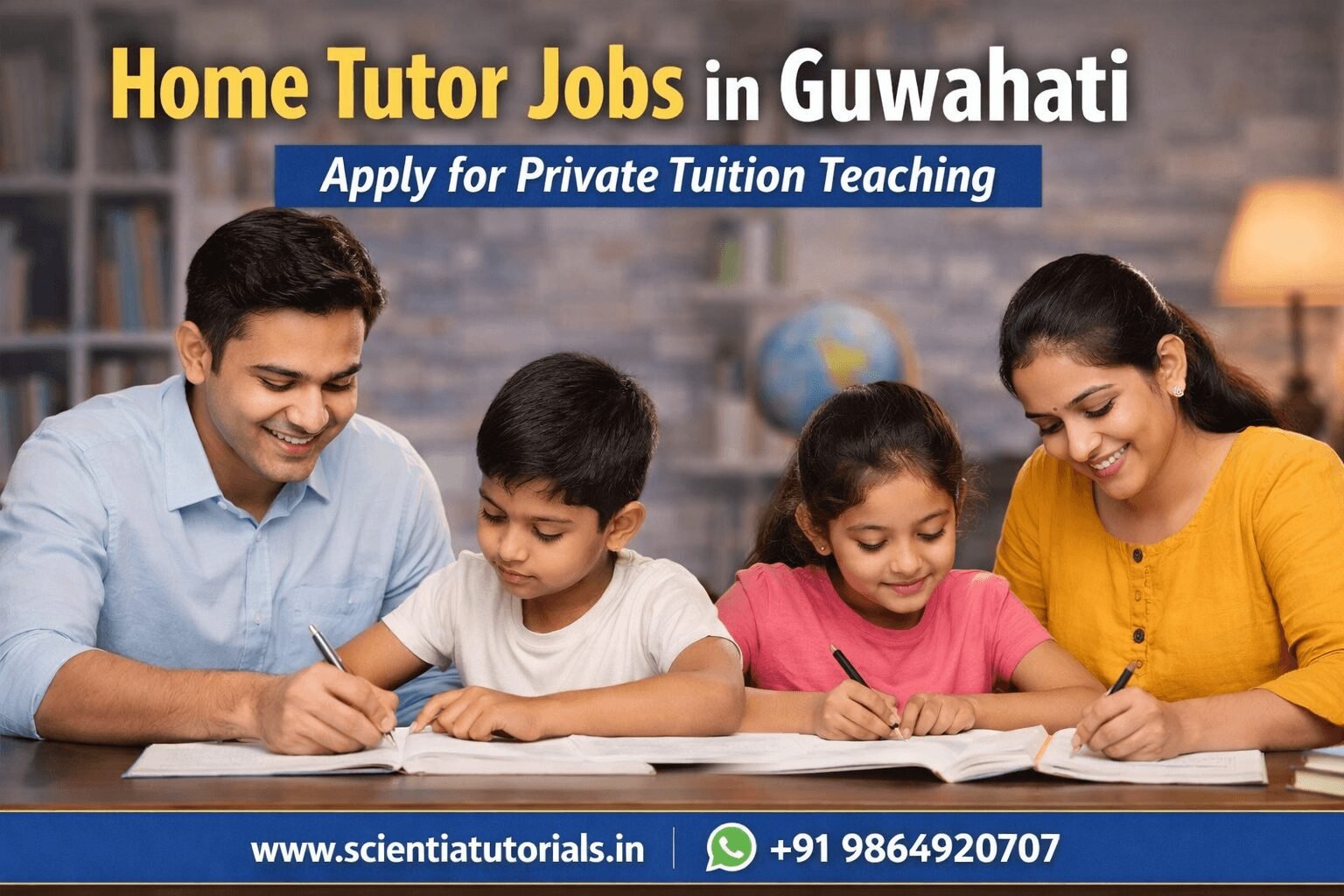 Home tutor jobs in Guwahati for private tuition teachers teaching CBSE students with Scientia Tutorials
