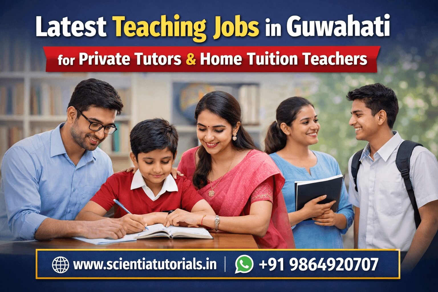 Latest teaching jobs in Guwahati for private tutors and CBSE home tuition teachers with Scientia Tutorials