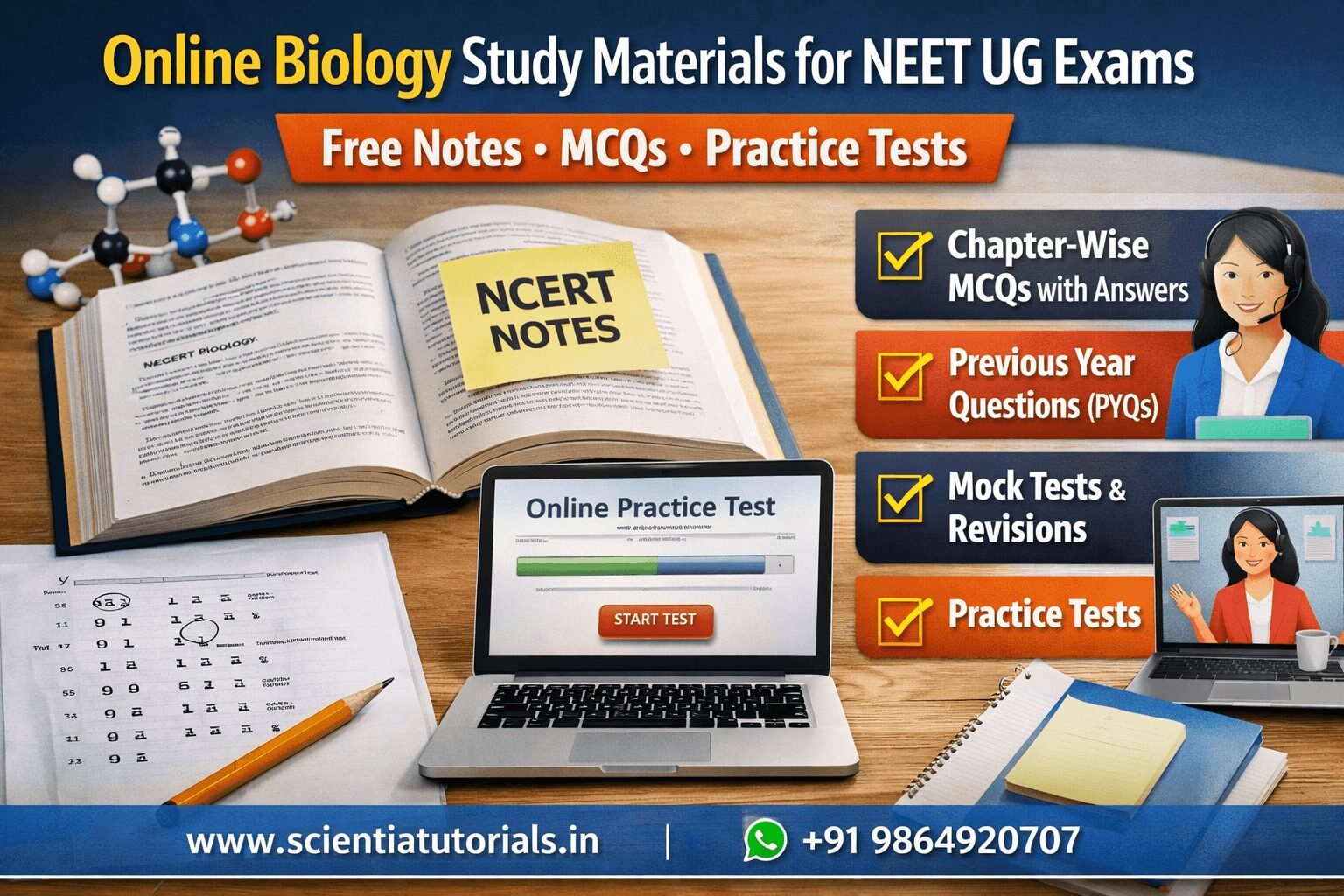 Online NEET Biology study materials with free NCERT notes MCQs with answers and practice tests for NEET UG exam preparation