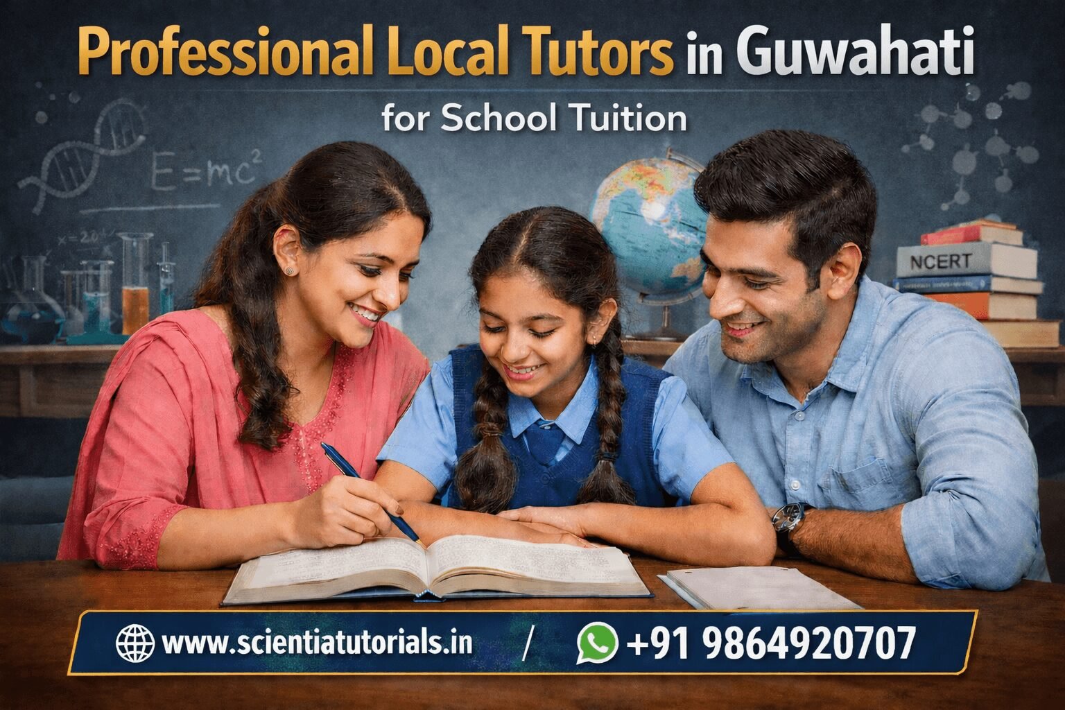 Professional local tutors in Guwahati providing personalized home tuition for CBSE students based on the NCERT syllabus