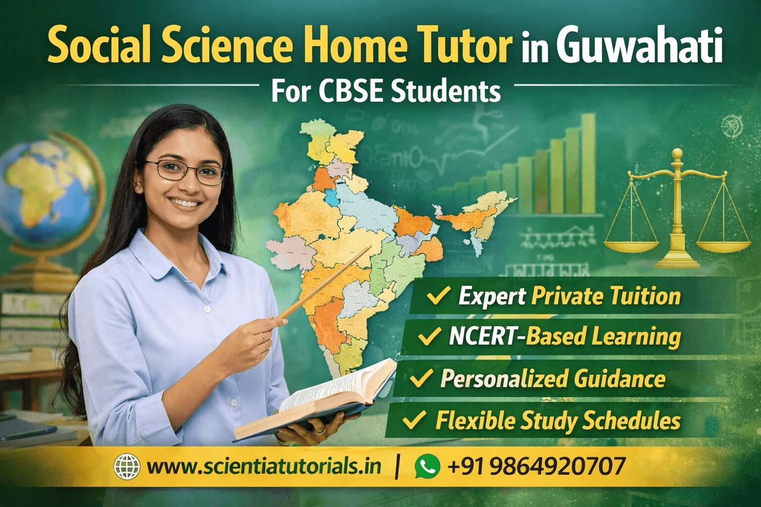 Social Science home tutor in Guwahati teaching CBSE students with NCERT-based personalized home tuition by Scientia Tutorials