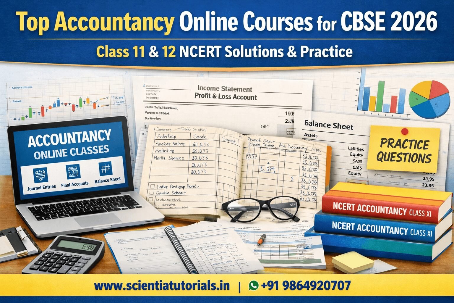 Top Accountancy online courses for CBSE 2026 with NCERT solutions, journal entries, balance sheet practice for Class 11 and 12 students