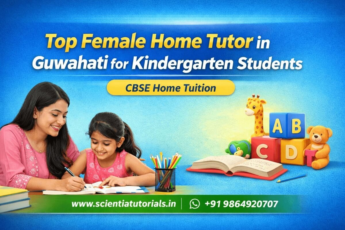 Female home tutor in Guwahati teaching kindergarten student with personalized CBSE home tuition based on NCERT curriculum