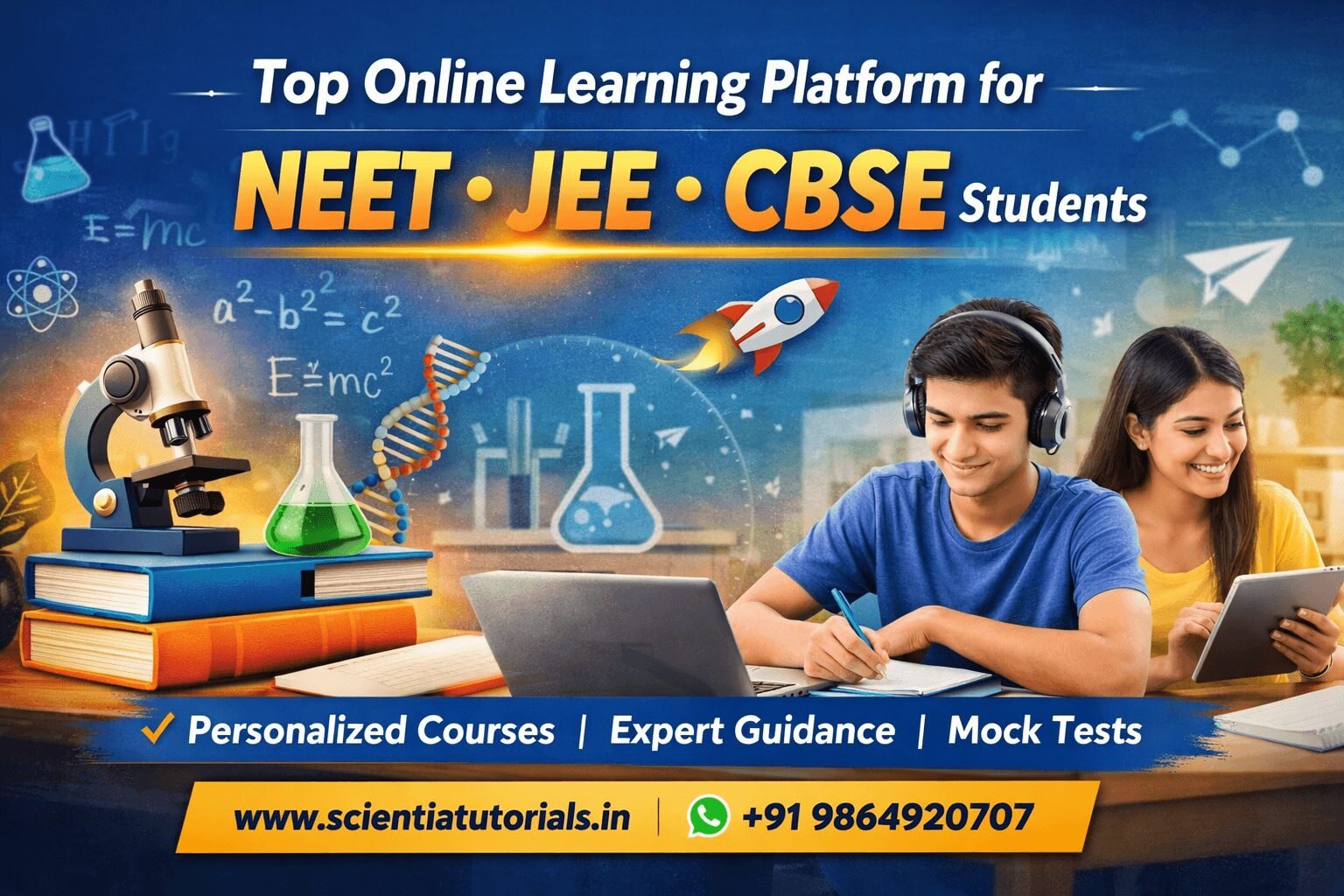 Students using online learning platform for NEET JEE CBSE preparation with personalized courses and expert guidance