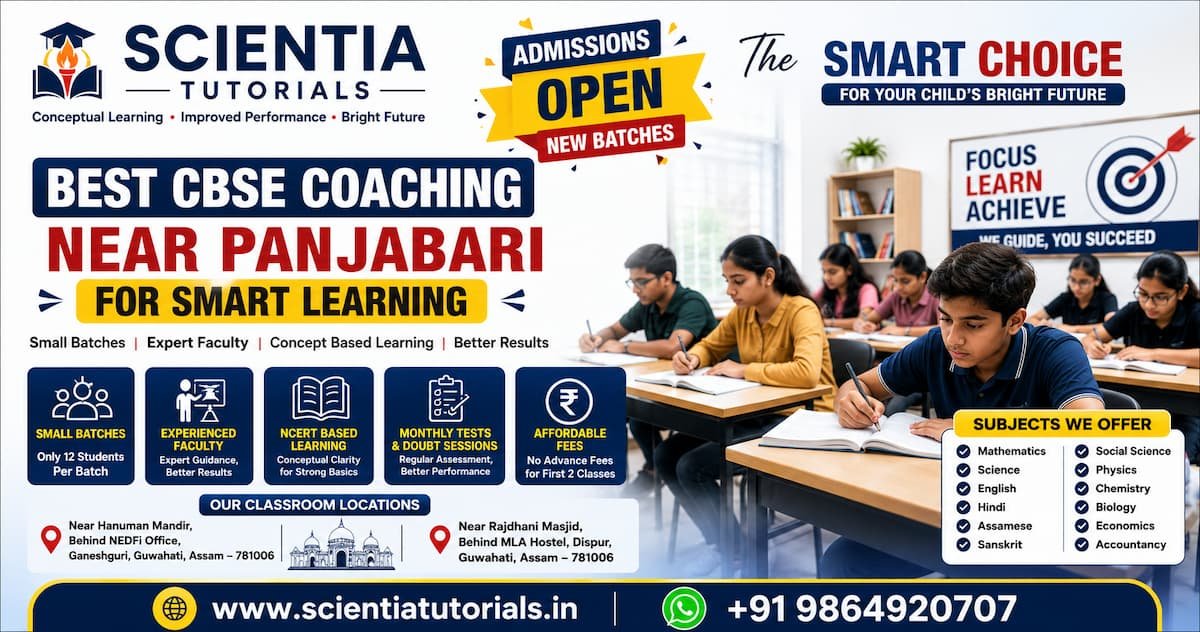 Scientia Tutorials best CBSE coaching near Panjabari Guwahati offering smart classroom learning and affordable small batch tuition