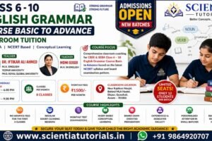 Class 6 to 10 English Grammar classroom tuition in Dispur Guwahati at Scientia Tutorials with expert faculty and small batch coaching