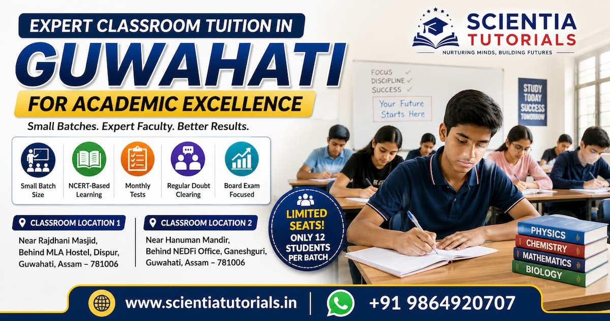 Expert classroom tuition in Guwahati at Scientia Tutorials with affordable small-group coaching for CBSE academic excellence