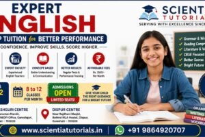 Expert English group tuition for better performance in Guwahati at Scientia Tutorials with affordable CBSE classroom coaching