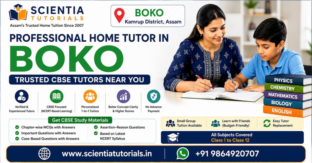 Professional home tutor in Boko offering trusted CBSE home tuition in Assam with personalized one-to-one academic support.