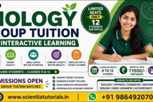 Top Biology group tuition in Guwahati at Scientia Tutorials for interactive learning, CBSE classroom coaching, and affordable small batch tuition