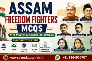 Assam Freedom Fighters MCQs with answers featuring Gopinath Bordoloi, Kanaklata Barua, Kushal Konwar and other Assam freedom fighters for APSC, ADRE and Assam competitive exams.