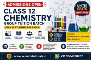 Admissions open for Class 12 Chemistry Group Tuition in Guwahati with expert Chemistry coaching, small batch classes, and NCERT-based learning.