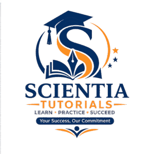 ScientiaTutorials.in logo representing private home tutors in Assam, online tutoring, and e-learning services with a modern education-themed design.