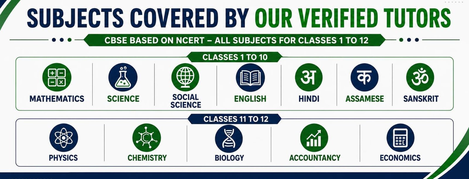 Scientia Tutorials Guwahati offering verified male and female home tutors for Classes 1 to 12 covering Mathematics, Science, Social Science, English, Hindi, Assamese, Sanskrit, Physics, Chemistry, Biology, Accountancy and Economics based on the CBSE NCERT curriculum.