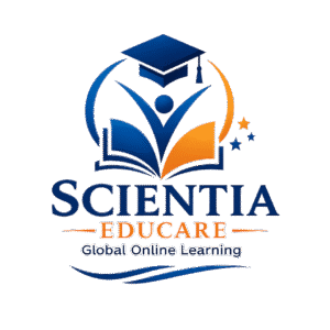 ScientiaEducare.com logo representing a global online learning platform offering online courses, live tutoring, skill development, and digital education for students worldwide.