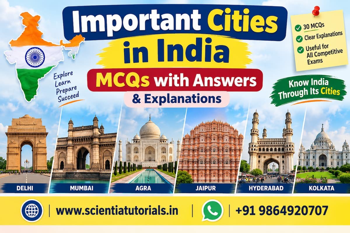 Important Cities in India MCQs with answers and explanations for competitive exams