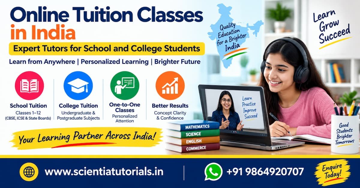 Online tuition classes in India with expert tutors for school and college students