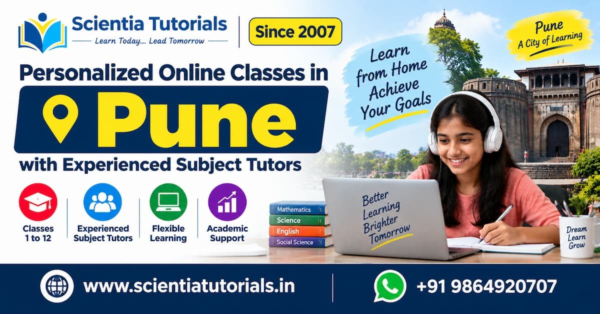 Personalized online classes in Pune with experienced subject tutors for Classes 1 to 12